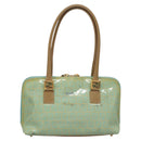 FENDI Zucchino Canvas Hand Bag Enamel Light Blue Gold Auth 117743-2