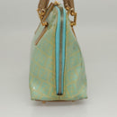 FENDI Zucchino Canvas Hand Bag Enamel Light Blue Gold Auth 117743-3