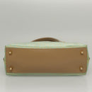 FENDI Zucchino Canvas Hand Bag Enamel Light Blue Gold Auth 117743-5