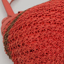 BURBERRY Blue Label Tote Bag Raffia Orange Auth 117747-16