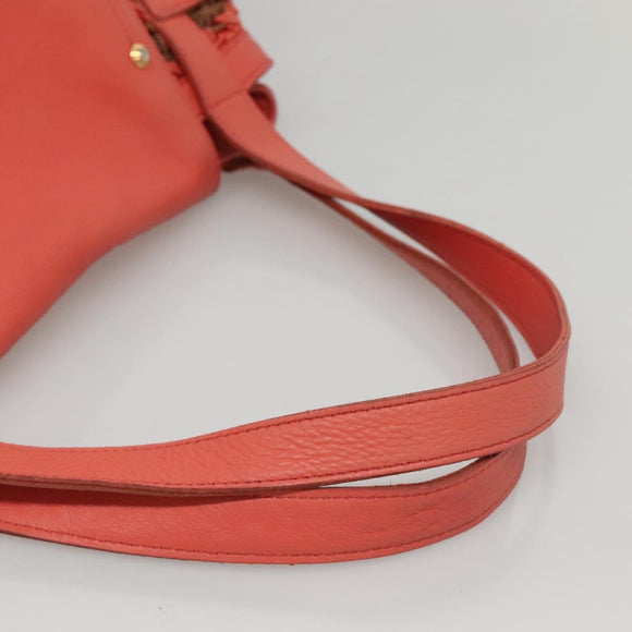 BURBERRY Blue Label Tote Bag Raffia Orange Auth 117747