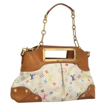 LOUIS VUITTON Monogram Multicolor Judy MM Hand Bag 2Way White M40255 Auth 117752