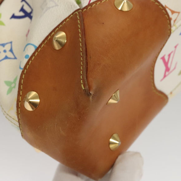 LOUIS VUITTON Monogram Multicolor Judy MM Hand Bag 2Way White M40255 Auth 117752