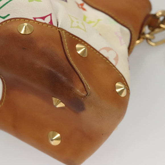 LOUIS VUITTON Monogram Multicolor Judy MM Hand Bag 2Way White M40255 Auth 117752