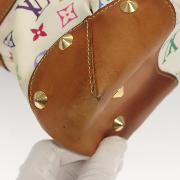 LOUIS VUITTON Monogram Multicolor Judy MM Hand Bag 2Way White M40255 Auth 117752