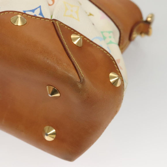 LOUIS VUITTON Monogram Multicolor Judy MM Hand Bag 2Way White M40255 Auth 117752