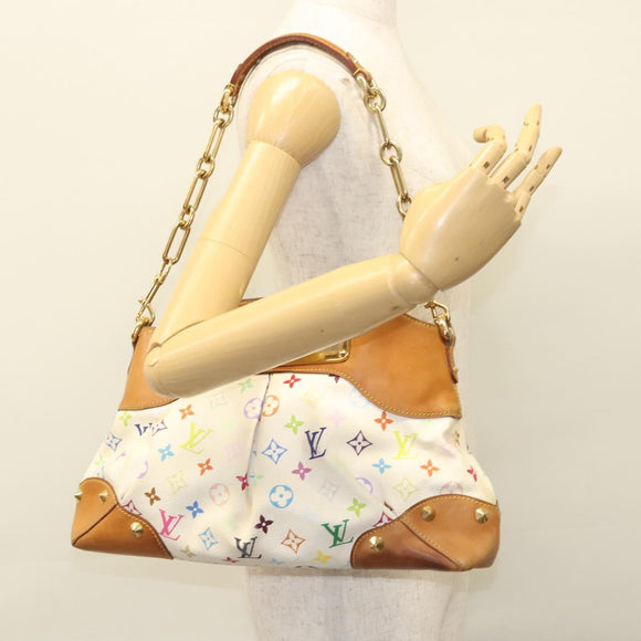 LOUIS VUITTON Monogram Multicolor Judy MM Hand Bag 2Way White M40255 Auth 117752