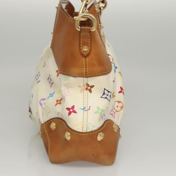 LOUIS VUITTON Monogram Multicolor Judy MM Hand Bag 2Way White M40255 Auth 117752