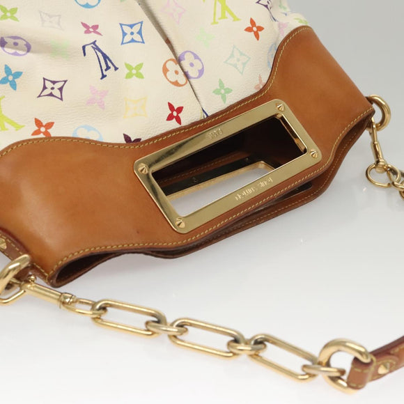 LOUIS VUITTON Monogram Multicolor Judy MM Hand Bag 2Way White M40255 Auth 117752