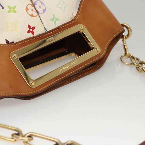 LOUIS VUITTON Monogram Multicolor Judy MM Hand Bag 2Way White M40255 Auth 117752