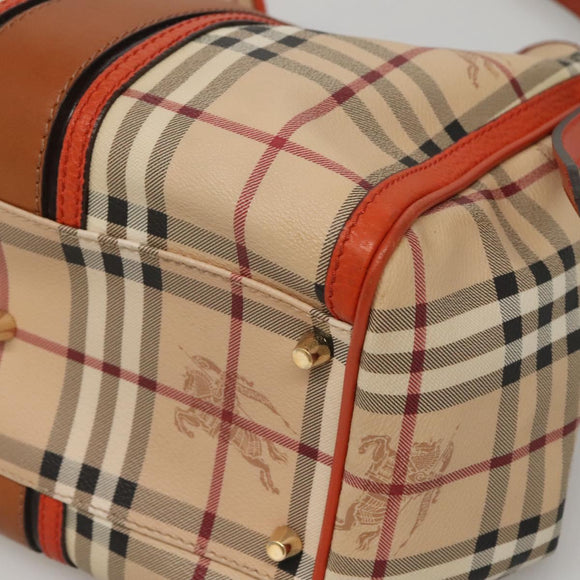 BURBERRY Nova Check Tote Bag PVC Leather Beige Brown Auth 117753