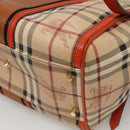 BURBERRY Nova Check Tote Bag PVC Leather Beige Brown Auth 117753-15