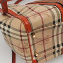 BURBERRY Nova Check Tote Bag PVC Leather Beige Brown Auth 117753-16