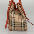 BURBERRY Nova Check Tote Bag PVC Leather Beige Brown Auth 117753-4
