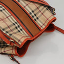 BURBERRY Nova Check Tote Bag PVC Leather Beige Brown Auth 117753-6