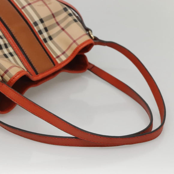 BURBERRY Nova Check Tote Bag PVC Leather Beige Brown Auth 117753