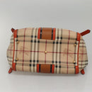 BURBERRY Nova Check Tote Bag PVC Leather Beige Brown Auth 117753-5
