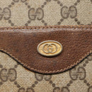 GUCCI GG Supreme Web Sherry Line Tote Bag PVC Beige Green Red Auth 117760-17