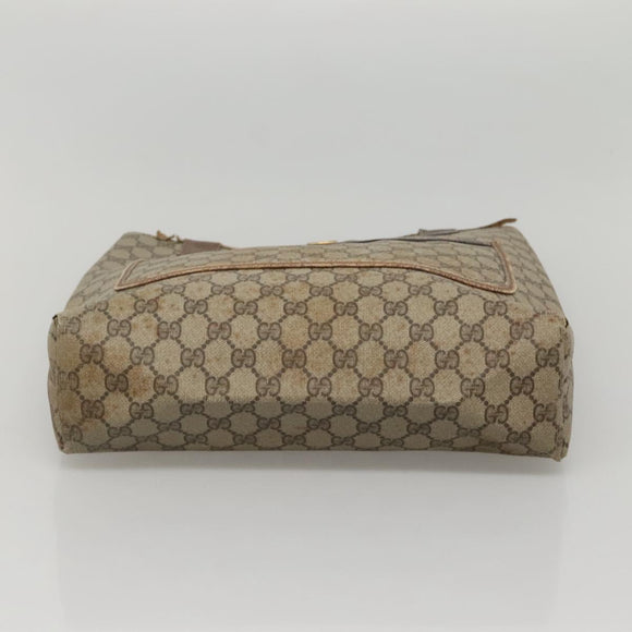 GUCCI GG Supreme Web Sherry Line Tote Bag PVC Beige Green Red Auth 117760