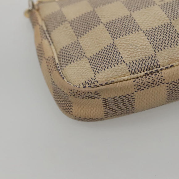 LOUIS VUITTON Damier Azur Mini Pochette Accessoires Pouch N63005 Auth 117763
