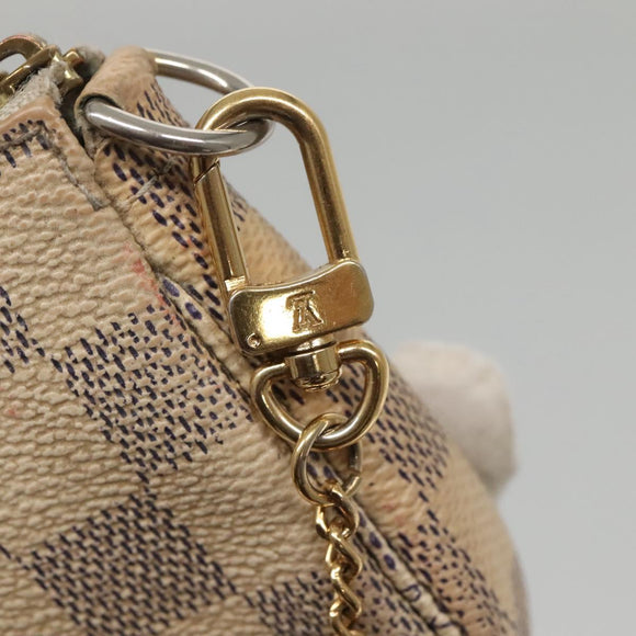 LOUIS VUITTON Damier Azur Mini Pochette Accessoires Pouch N63005 Auth 117763