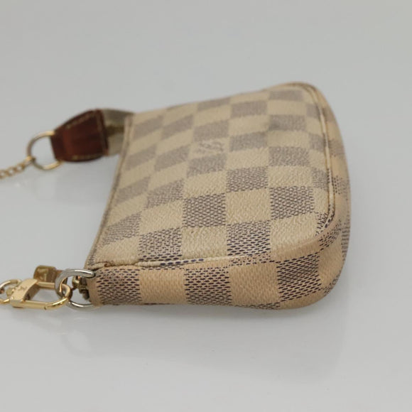 LOUIS VUITTON Damier Azur Mini Pochette Accessoires Pouch N63005 Auth 117763