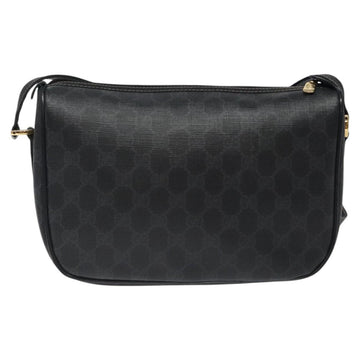 GUCCI GG Supreme Web Sherry Line Shoulder Bag PVC Black 89 02 077 Auth 117764 - 0