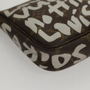 LOUIS VUITTON Monogram Graffiti Pochette Pouch White M92192 LV Auth 117771-12