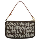 LOUIS VUITTON Monogram Graffiti Pochette Pouch White M92192 LV Auth 117771-3