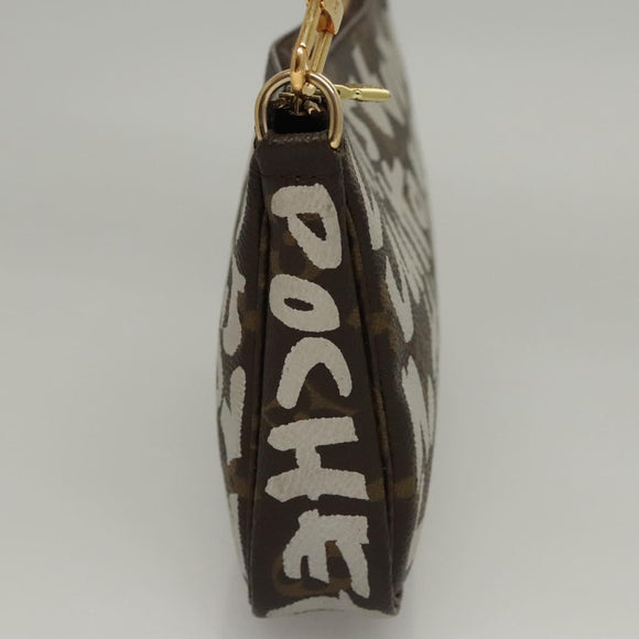 LOUIS VUITTON Monogram Graffiti Pochette Pouch White M92192 LV Auth 117771