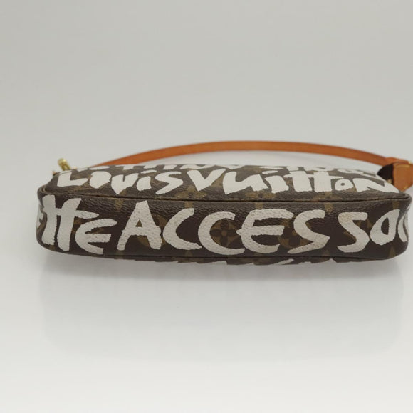 LOUIS VUITTON Monogram Graffiti Pochette Pouch White M92192 LV Auth 117771