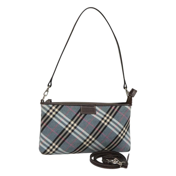 BURBERRY Nova Check Blue Label Shoulder Bag Canvas 2way Blue Auth 117772