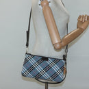 BURBERRY Nova Check Blue Label Shoulder Bag Canvas 2way Blue Auth 117772-23