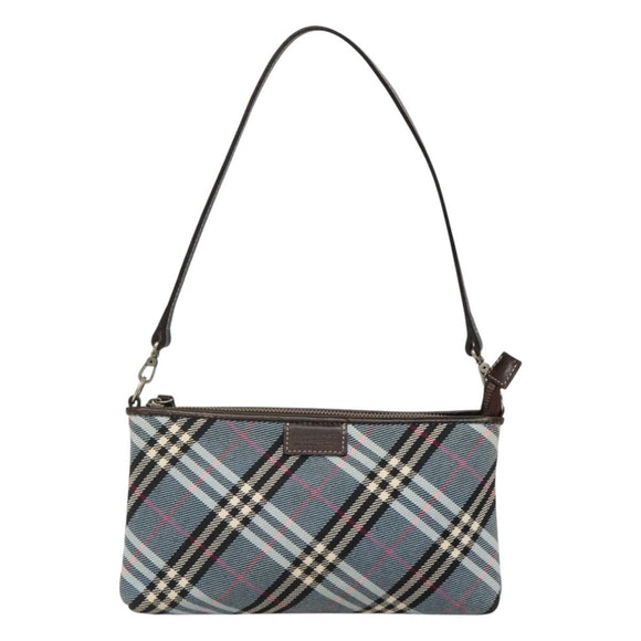 BURBERRY Nova Check Blue Label Shoulder Bag Canvas 2way Blue Auth 117772