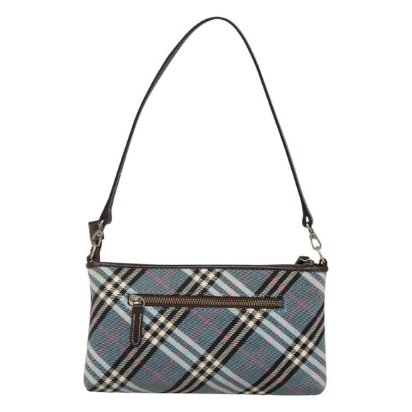 BURBERRY Nova Check Blue Label Shoulder Bag Canvas 2way Blue Auth 117772