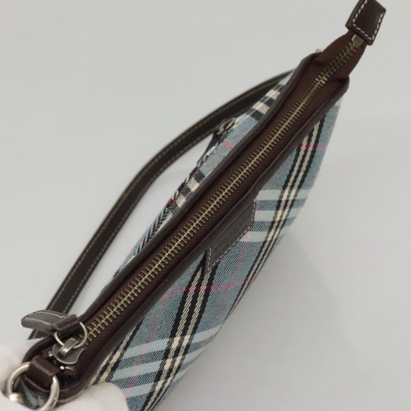 BURBERRY Nova Check Blue Label Shoulder Bag Canvas 2way Blue Auth 117772