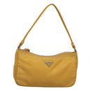 PRADA Accessory Pouch Nylon Yellow Auth 117775-1