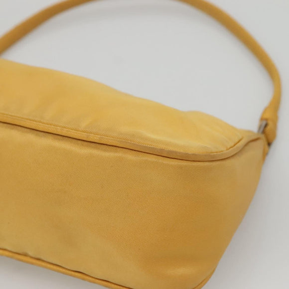 PRADA Accessory Pouch Nylon Yellow Auth 117775