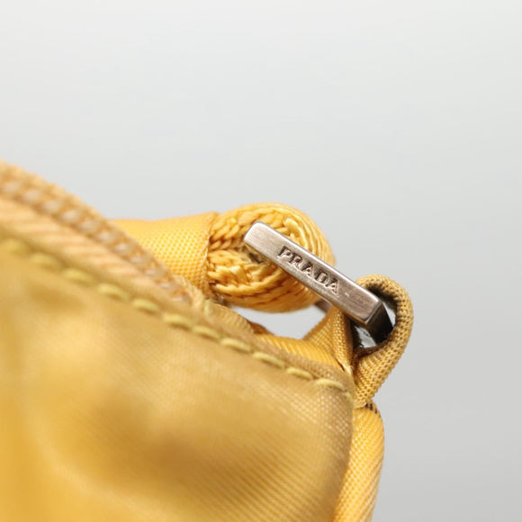 PRADA Accessory Pouch Nylon Yellow Auth 117775