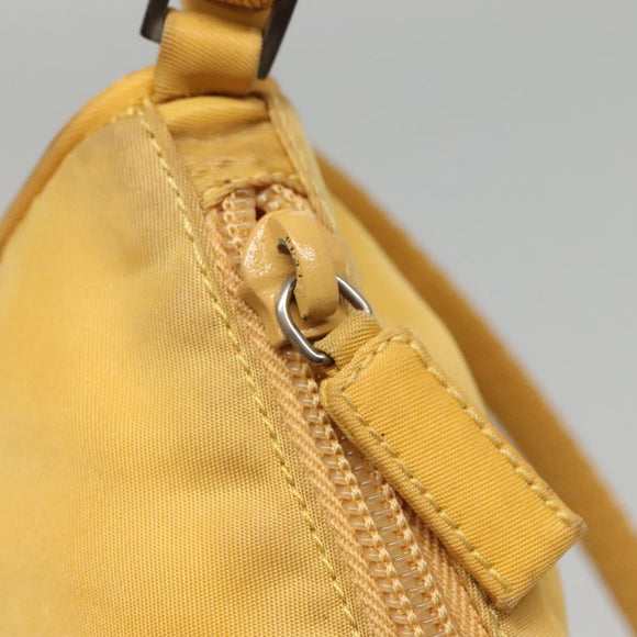 PRADA Accessory Pouch Nylon Yellow Auth 117775