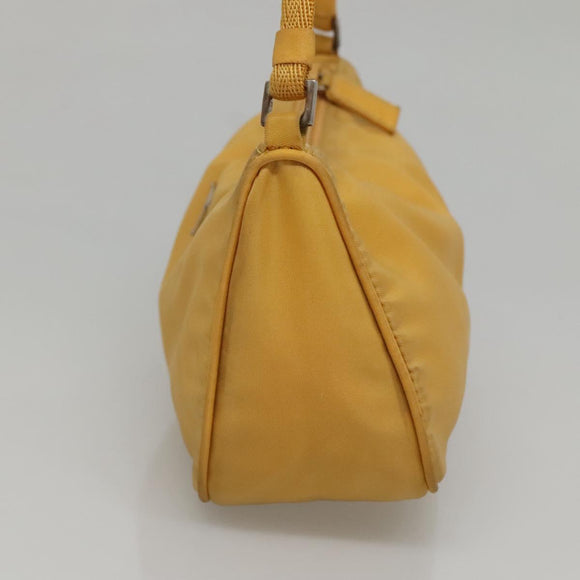 PRADA Accessory Pouch Nylon Yellow Auth 117775