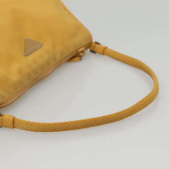 PRADA Accessory Pouch Nylon Yellow Auth 117775