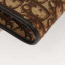 Christian Dior Trotter Canvas Chain Shoulder Bag Brown Gold Auth 117785-12