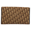 Christian Dior Trotter Canvas Chain Shoulder Bag Brown Gold Auth 117785-3