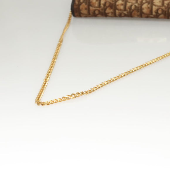 Christian Dior Trotter Canvas Chain Shoulder Bag Brown Gold Auth 117785