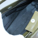 Salvatore Ferragamo Gancini Shoulder Bag Canvas Khaki Auth 117786-11
