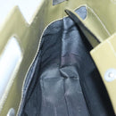 Salvatore Ferragamo Gancini Shoulder Bag Canvas Khaki Auth 117786-18