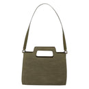 Salvatore Ferragamo Gancini Shoulder Bag Canvas Khaki Auth 117786-2