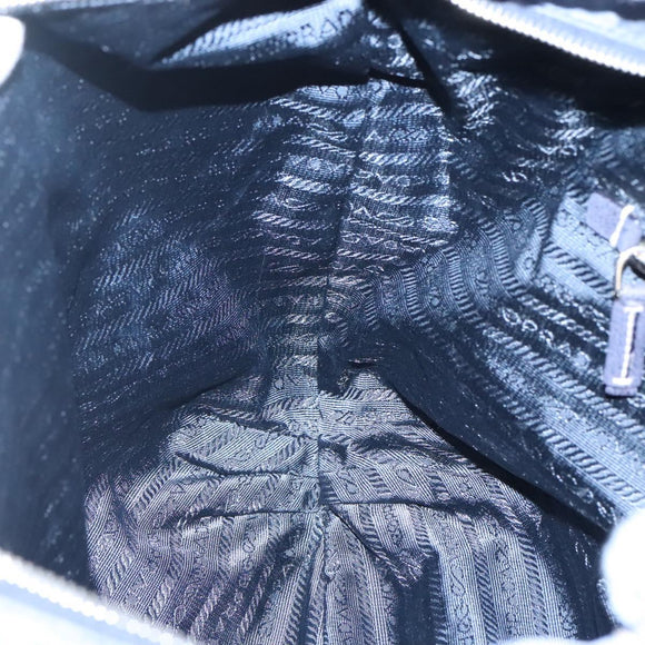 PRADA Shoulder Bag Nylon Blue Silver Auth 117789