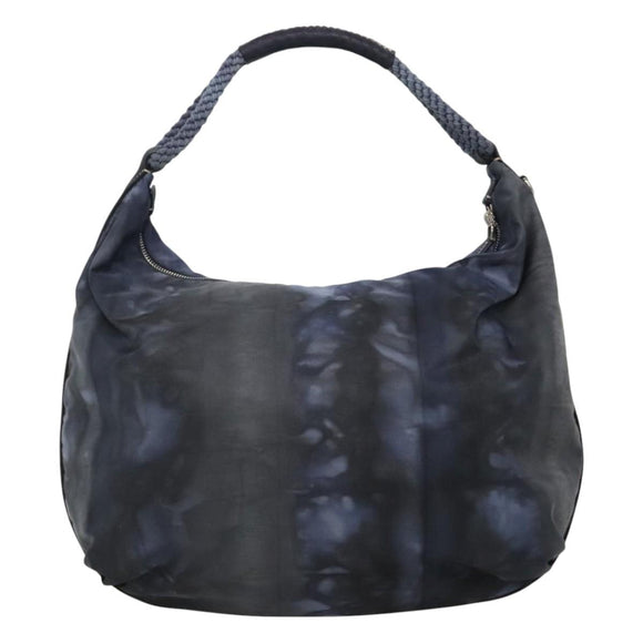 PRADA Shoulder Bag Nylon Blue Silver Auth 117789